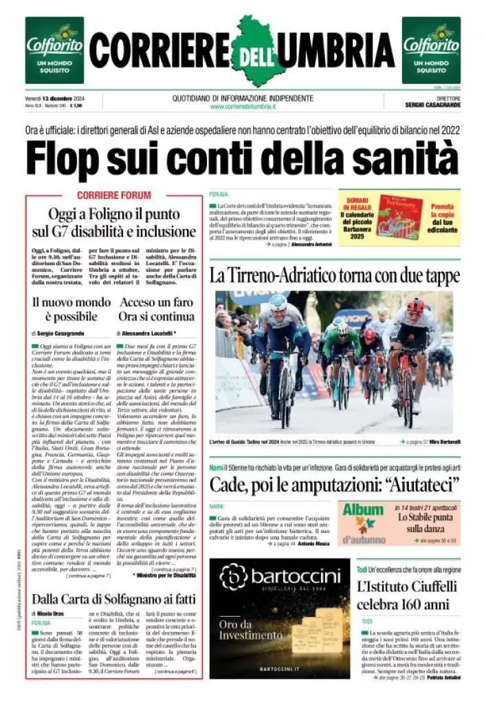 Prima-pagina-corriere umbria-del-2024-12-13